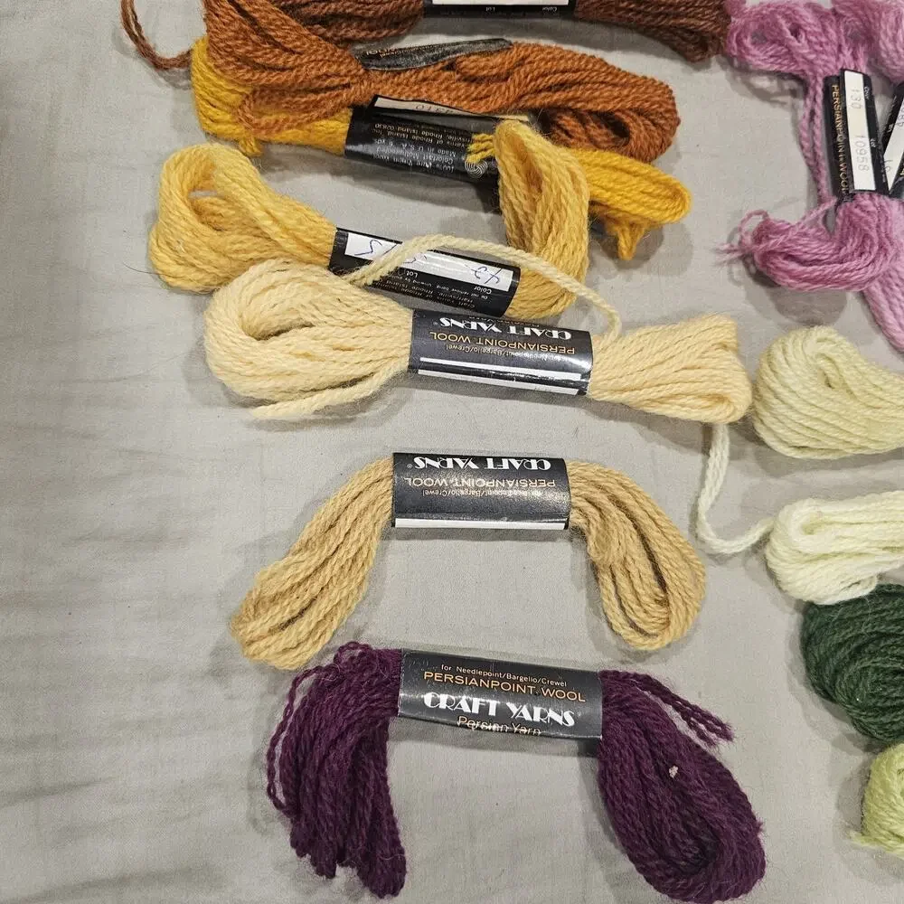 Lot of 26 Skeins of Persian Wool Yarn Needlepoint Vintage Fall Colors